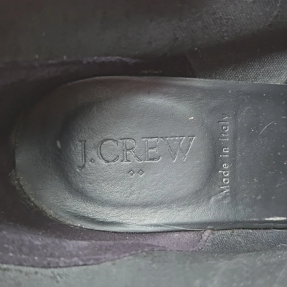J. Crew Factory Black Suede Lace Up Wedge Booties